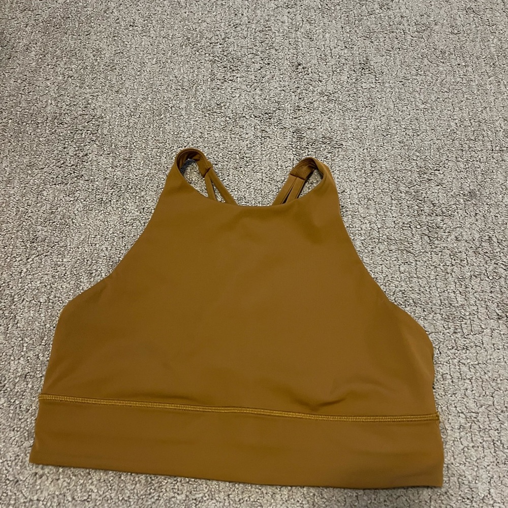 Lululemon Energy Bra High Neck Long Line - Gold Spice - Picture 4 of 8